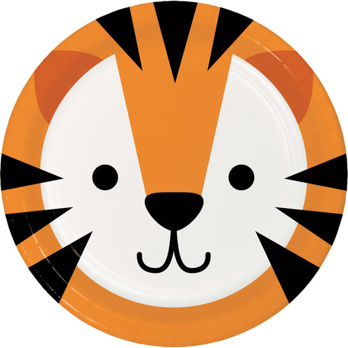 Safari Animals Tiger Paper Plates 9in | Kid's Birthday