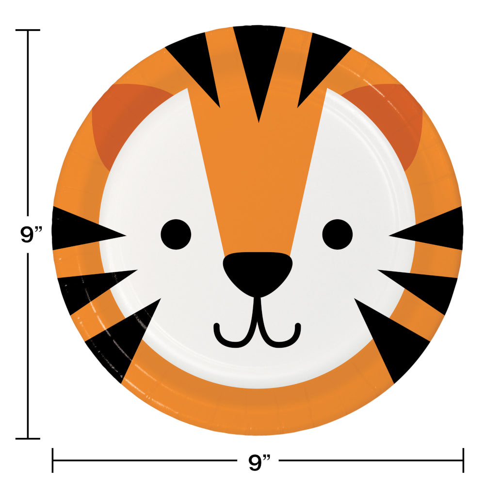 Safari Animals Tiger Paper Plates 9in | Kid's Birthday