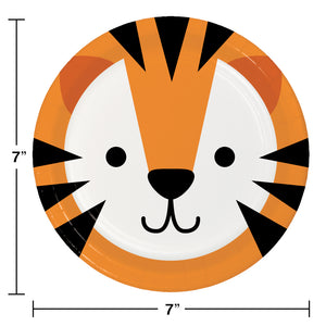 Safari Animals Tiger Paper Cake Plates 7in | Kid's Birthday