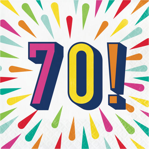 70 Birthday Burst Luncheon Napkins 16ct  | Milestone Birthday
