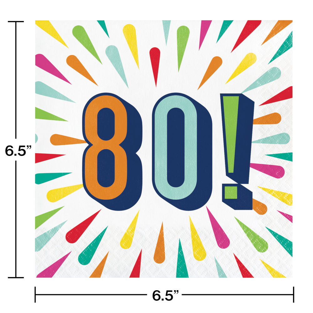 80 Birthday Burst Luncheon Napkins 16ct  | Milestone Birthday