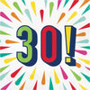 30 Birthday Burst Luncheon Napkins 16ct  | Milestone Birthday