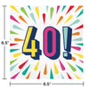 40 Birthday Burst Luncheon Napkins 16ct  | Milestone Birthday