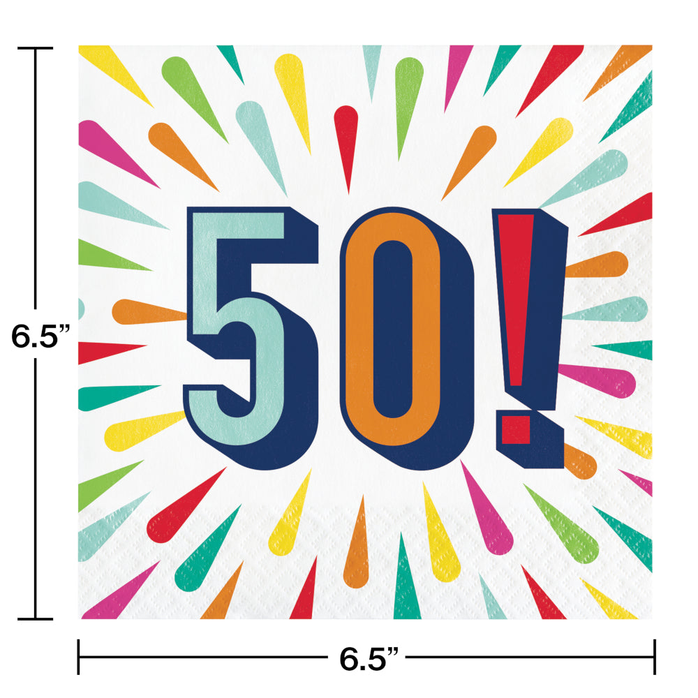 50 Birthday Burst Luncheon Napkins 16ct  | Milestone Birthday