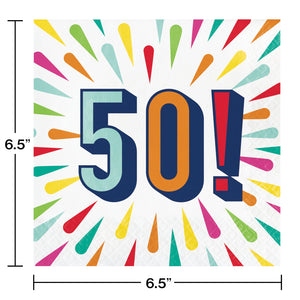 50 Birthday Burst Luncheon Napkins 16ct  | Milestone Birthday
