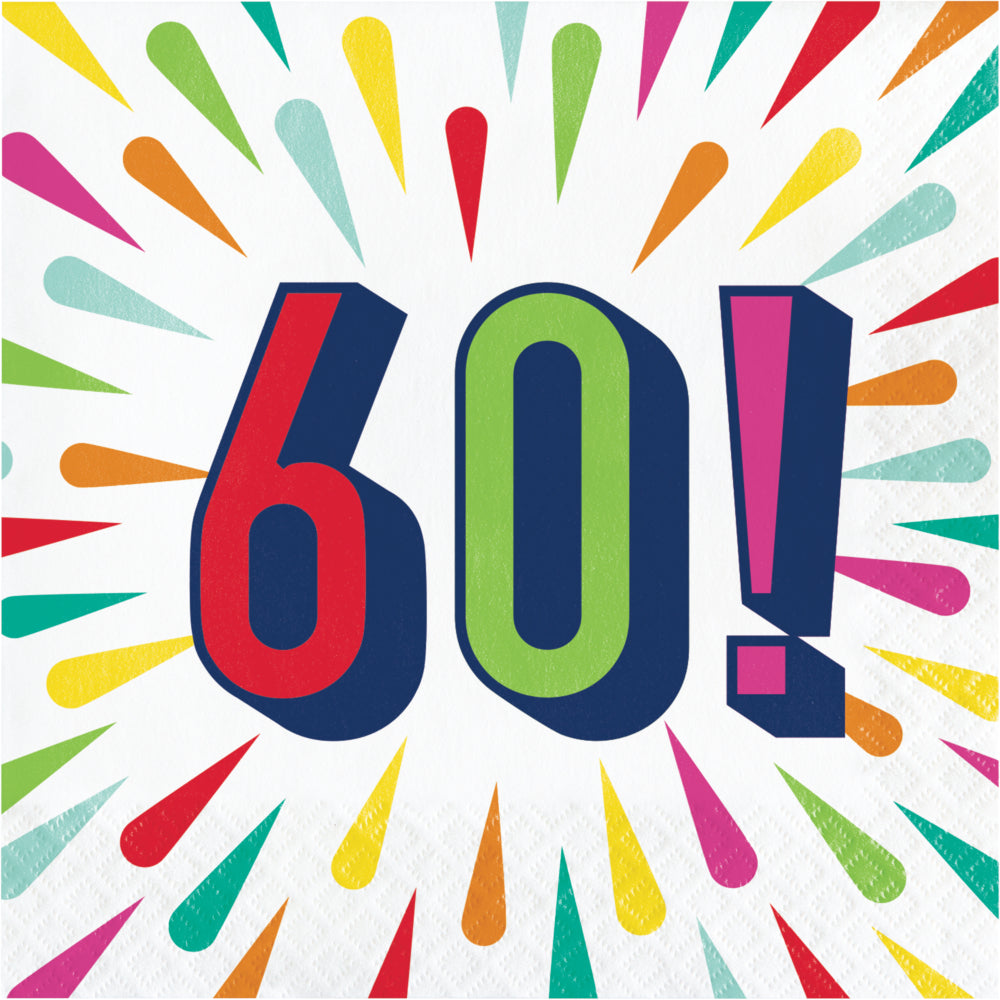 60 Birthday Burst Luncheon Napkins 16ct  | Milestone Birthday