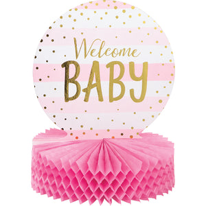 Pink Welcome Baby Centerpiece | Baby Shower