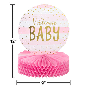 Pink Welcome Baby Centerpiece | Baby Shower