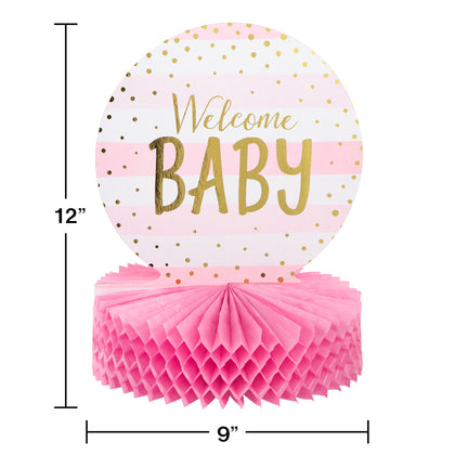 Pink Welcome Baby Centerpiece | Baby Shower