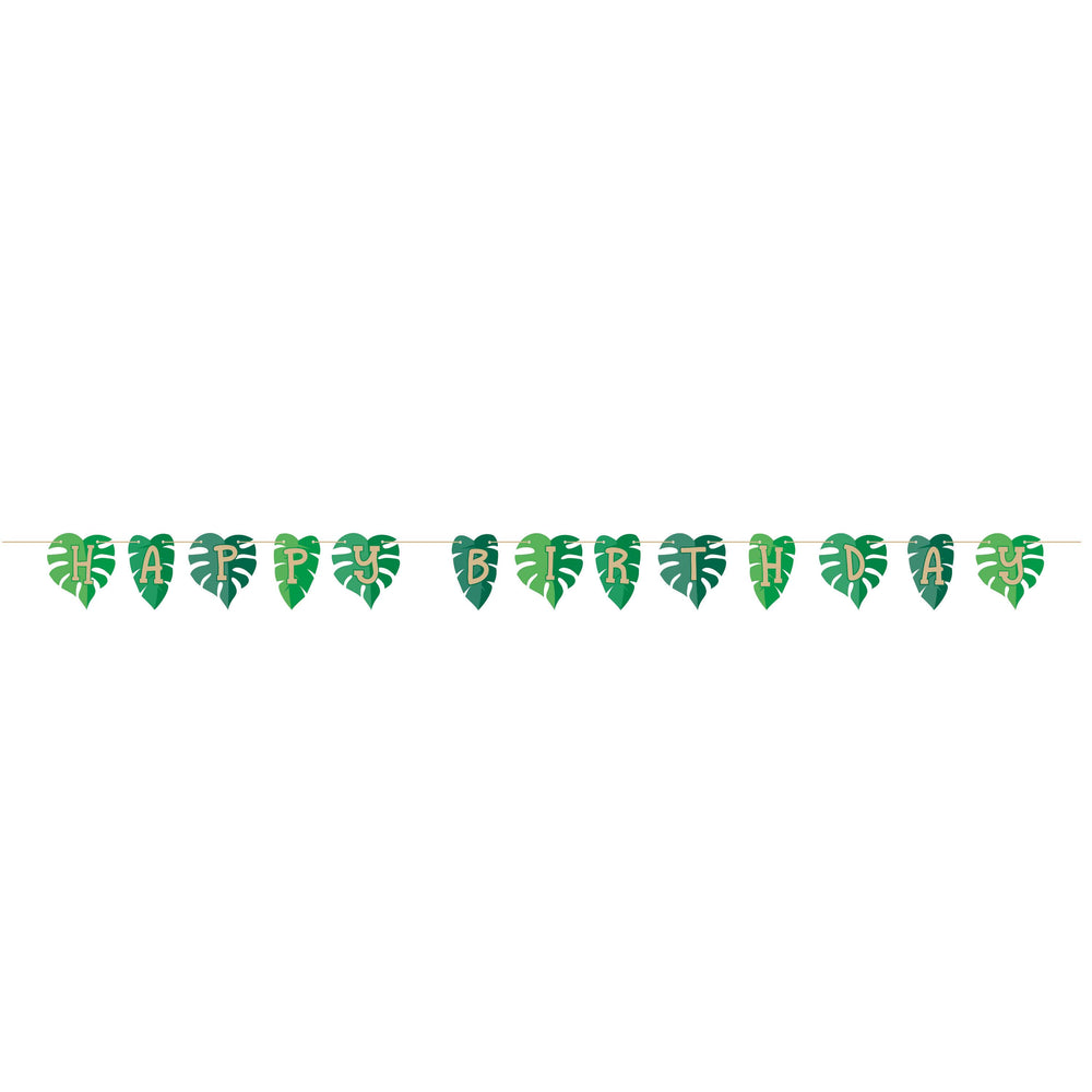 Jungle Leaf Happy Birthday Banner | Kid's Birthday