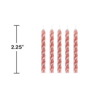 Rose Gold Spiral Candles 24ct  | Candles