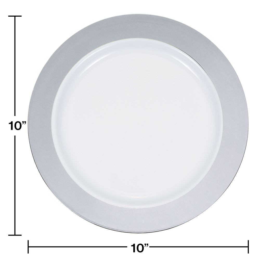 Silver Lined 10" Plastic Plates 10ct | General Entertaining