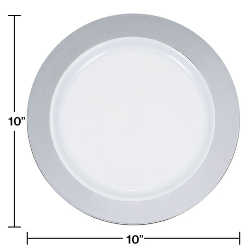 Silver Lined 10" Plastic Plates 10ct | General Entertaining