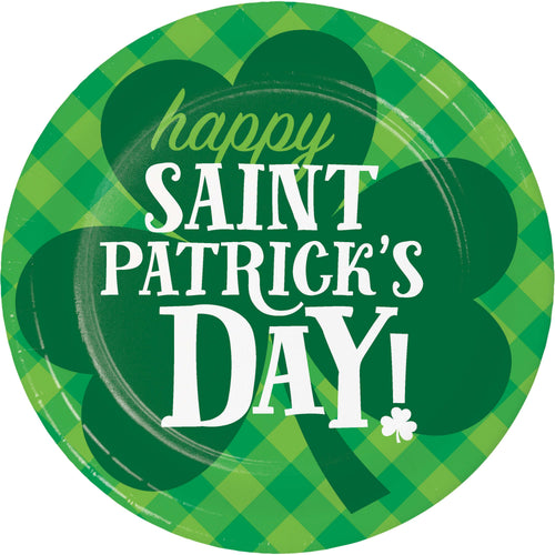 7in Happy Saint Patrick's Day Plates 8ct | St. Patrick's Day