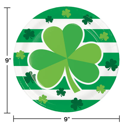 Irish Clover 9in Paper Plate 8ct | St. Patrick's Day