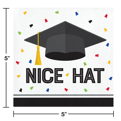 Fun Nice Hat Beverage Napkins 16ct | Graduation