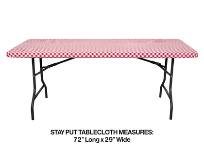 Red Gingham Plastic Table Cover Stay Put | General Entertaining