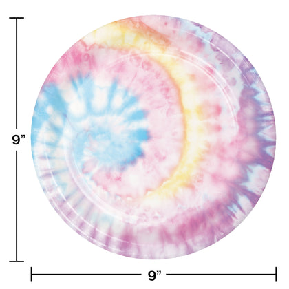 Tie Dye Party 9in Plates 8ct | Kid's Birthday
