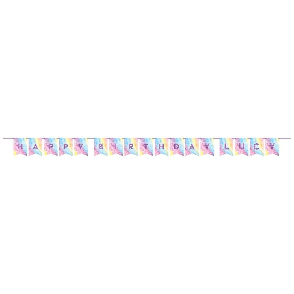 Tie Dye Party Ribbon Birthday Banner | Kid's Birthday