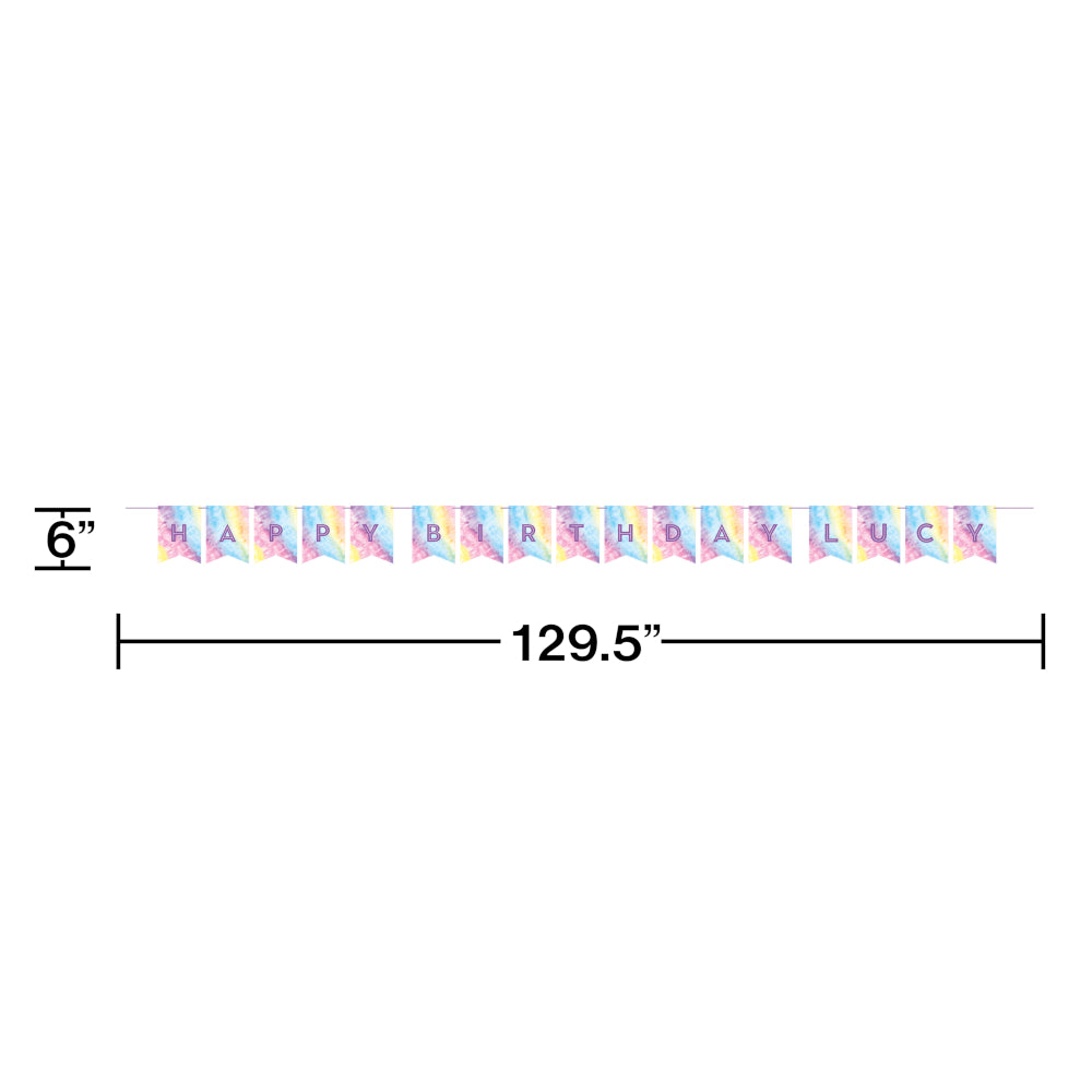 Tie Dye Party Ribbon Birthday Banner | Kid's Birthday