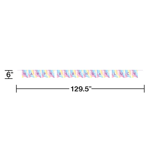 Tie Dye Party Ribbon Birthday Banner | Kid's Birthday
