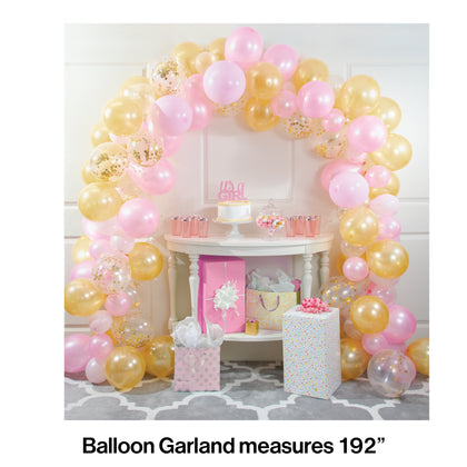 Pink and Gold Balloon Garland Kit | Baby Shower