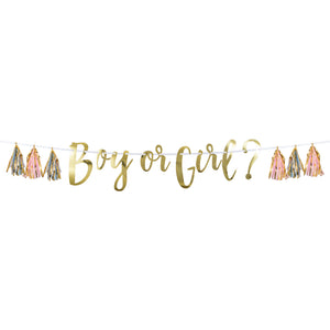 Boy or Girl Tassel Banner Streamer | Baby Shower