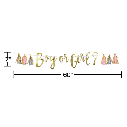 Boy or Girl Tassel Banner Streamer | Baby Shower