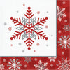 Red Snowflake Lunch Napkins 16ct | Christmas