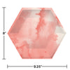 Pink Watercolor Hexagon 8in Plates 8ct |  General Entertainment