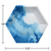 Blue Watercolor Hexagon 10in Plates 8ct |  General Entertainment