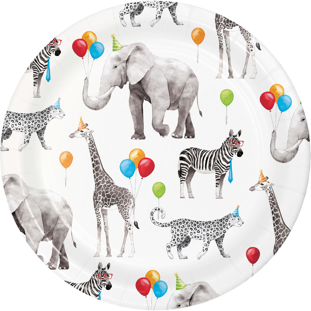 Party Animals 7" Paper Cake Plates 8ct | Kid's Birthday