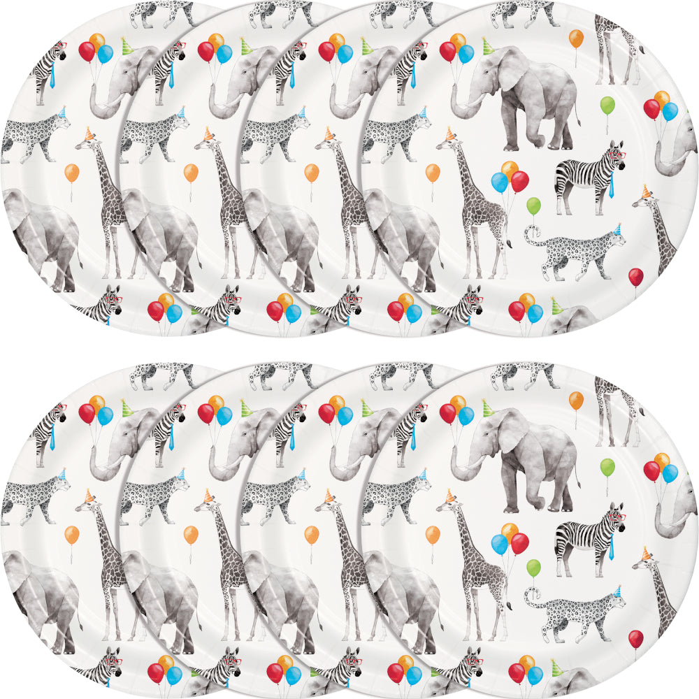 Party Animals 7" Paper Cake Plates 8ct | Kid's Birthday