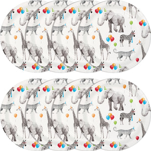 Party Animals 7" Paper Cake Plates 8ct | Kid's Birthday