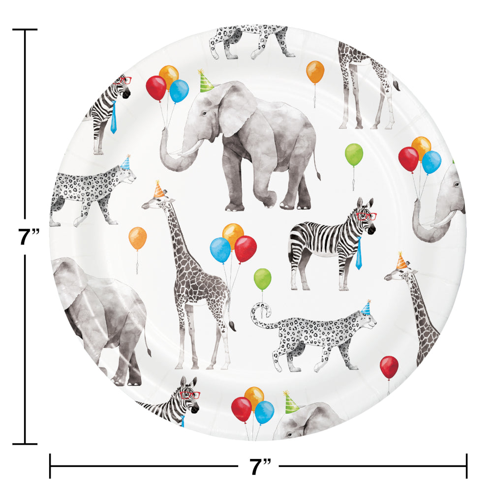 Party Animals 7" Paper Cake Plates 8ct | Kid's Birthday