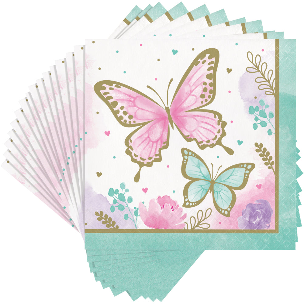 Butterfly Shimmer Lunch Napkins 16ct | Kid's Birthday
