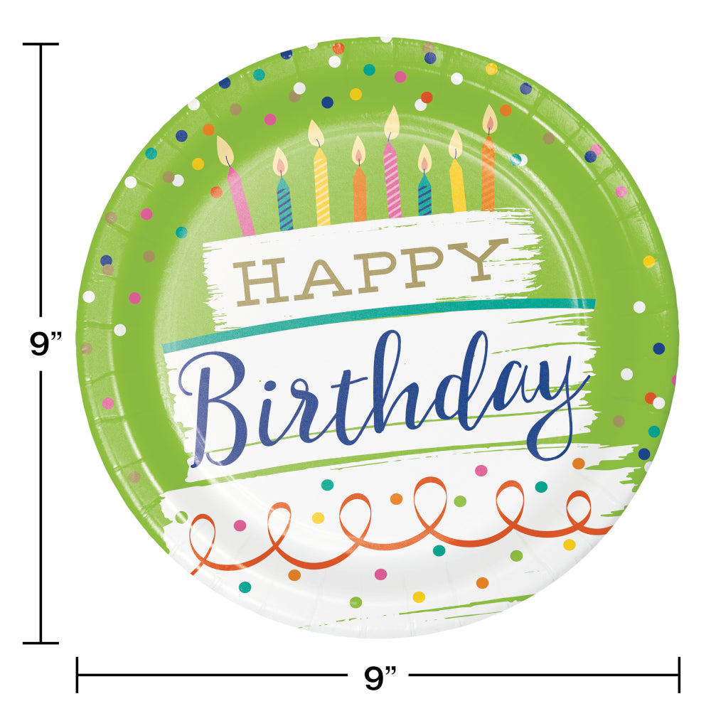 Festive Cake 9in plates 8ct | Generic Birthday