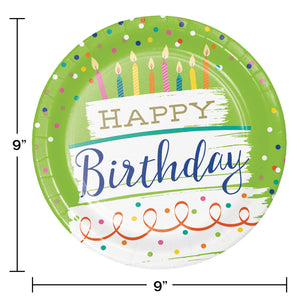 Festive Cake 9in plates 8ct | Generic Birthday