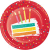 Festive Cake 7in plates 8ct | Generic Birthday