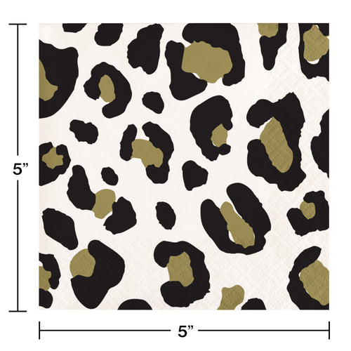 Leopard Print Beverage Napkins 16ct | General Entertaining