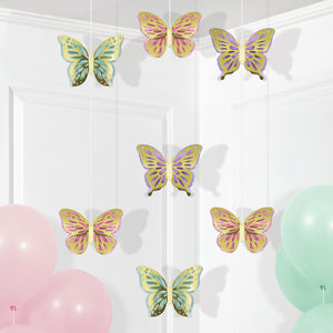Butterfly Shimmer Hanging Cutout Decorations | Kid's Birthday