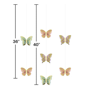Butterfly Shimmer Hanging Cutout Decorations | Kid's Birthday
