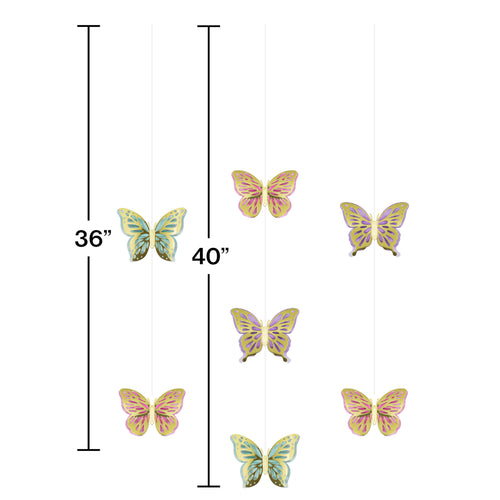 Butterfly Shimmer Hanging Cutout Decorations | Kid's Birthday