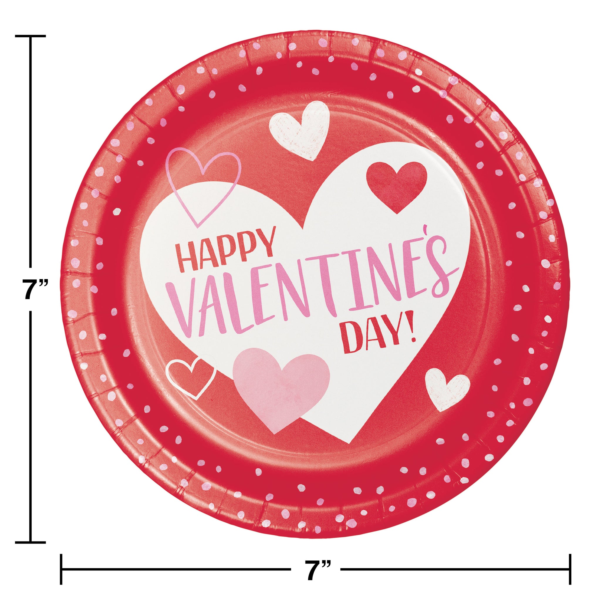 Valentine's Day 7in Cake Plates 8ct | Valentine's Day