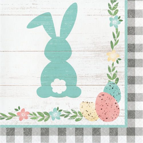 Farm House Bunnies Lunch Napkins 16ct | Easter