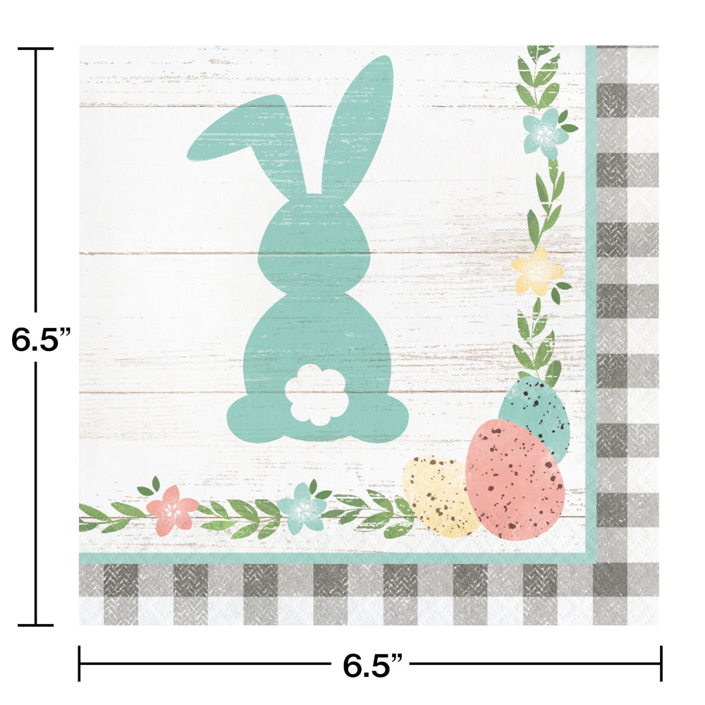 Farm House Bunnies Lunch Napkins 16ct | Easter