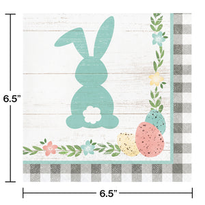 Farm House Bunnies Lunch Napkins 16ct | Easter