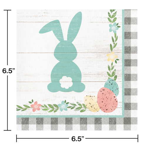 Farm House Bunnies Lunch Napkins 16ct | Easter