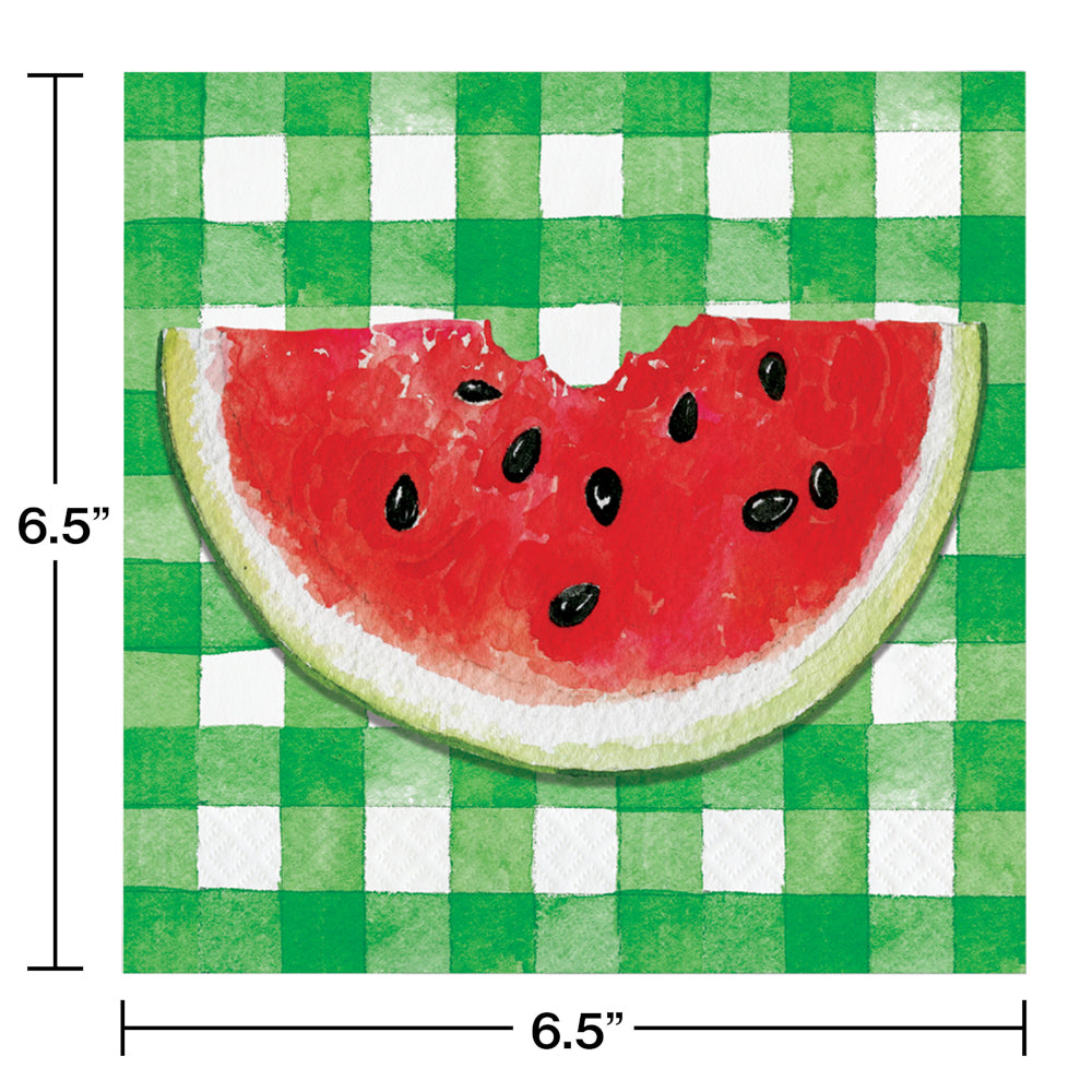 Watermelon Check Luncheon Napkins 16ct | Summer
