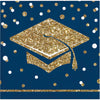Glittering Gold & Navy Grad Beverage Napkins 16ct | Graduation